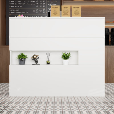 Reception Desk With Lockable Drawers & Lights Reception Office Front Counter