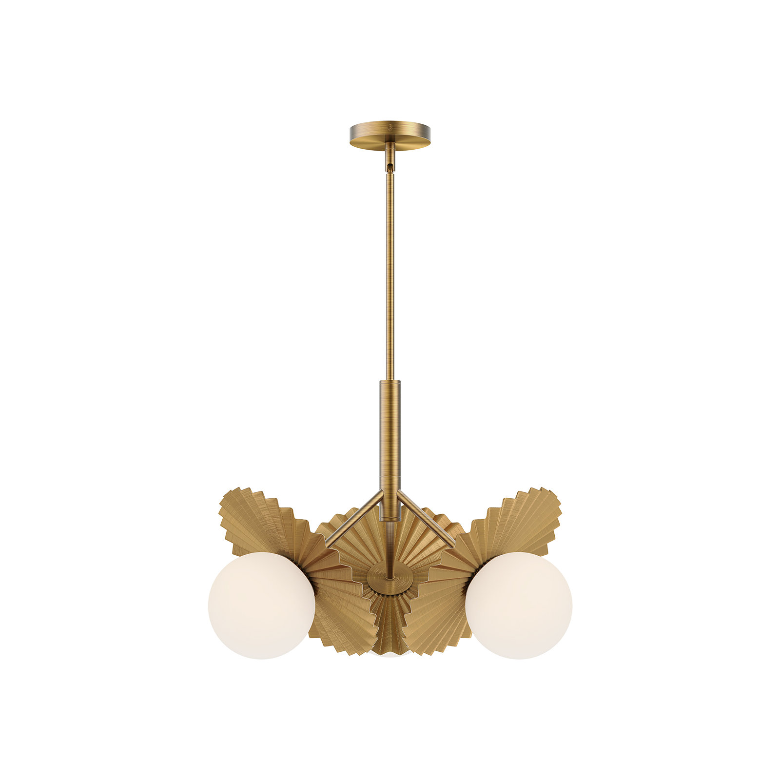 Laki 3 - Light Chandelier, Brushed Gold, 15.75" H x 22" W x 22" D