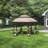 Sunjoy 13.5 ft. x 13.5 ft. Brown Steel Gazebo with 2-tier Tan and Brown Dome Canopy
