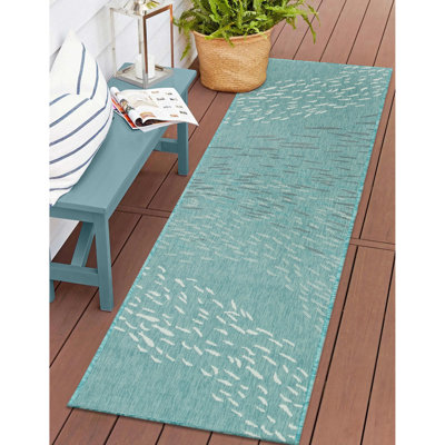 Conradine Performance Abstract Flatweave Indoor and Outdoor Rug