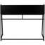 Bureau d'ordinateur moderne pour la maison, 122 cm (48 po) avec base en métal noir et tablettes stratifiées, bureau contemporain pour la maison, plateau et étagères de rangement.