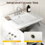 Ensemble de meuble-lavabo 24 po avec lavabo, meuble-lavabo avec portes et tiroirs, meuble-lavabo moderne avec surface peinte, blanc
