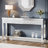 Mirrored Console Table with Shelf, 59" Modern Entryway Table Glass Sofa Table with Mirror Finish