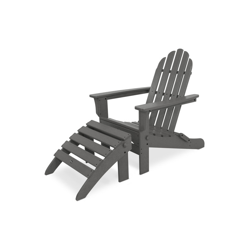 TREX Outdoors Cape Cod 2-Piece Folding Adirondack Seating Set, Stepping Stone