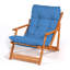 Élégante chaise de jardin en bois de hêtre massif de 19,7 po x 31,9 po x 19,7 po | Sans vernis, peinture à base d'eau | Taille fermée: 59,1 pouces | Bleu élégant et couleurs naturelles, parfait pour la détente et le confort en plein air-86931916