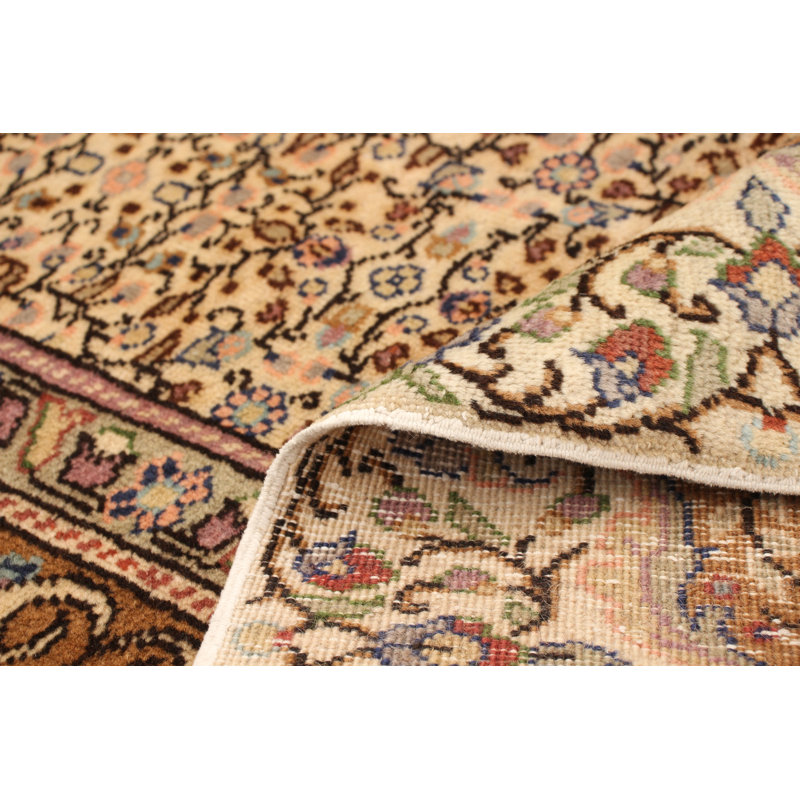 Tapis zone en laine 6 pi 5 po x 9 pi 5 po noué la 1990 one-of-kind à la main-1990 keisari crème Brinsmead