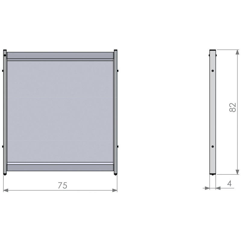 Amedee Clear Desk Dividers, 82cm H x 75cm W x 4cm D