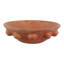 Bol rond rustique en terre cuite texturée pour chambre ou salon - Style moderne et décoratif - 33 cm, orange