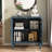 Accent Cabinet, 2-Door Display Storage Cabinet, Sideboard With Adjustable Shelf And Solid Wood Legs-1393433922