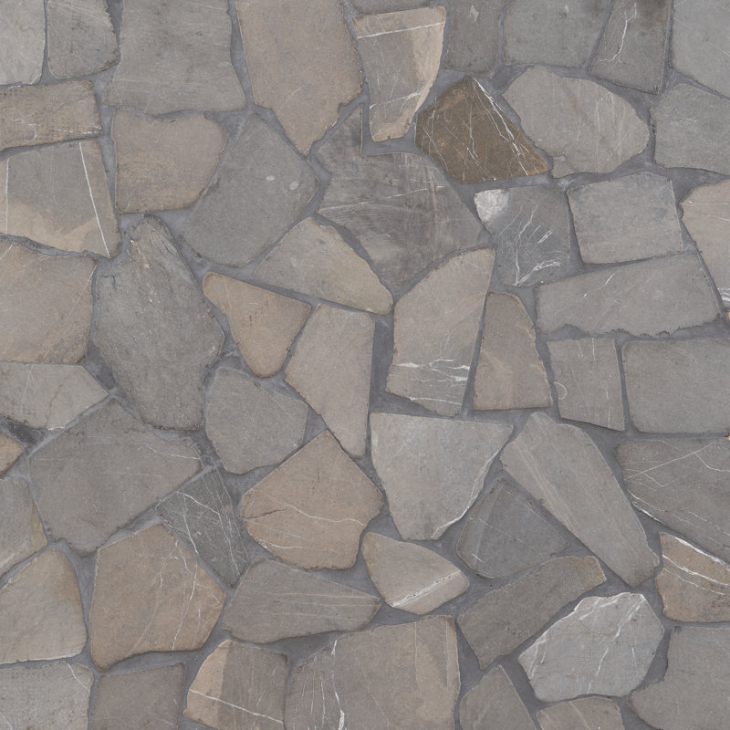 Picturesque Flagstone 39" x 39" Marble Random Wall & Floor Tile (10.76 sq. ft./ each), Java Gray