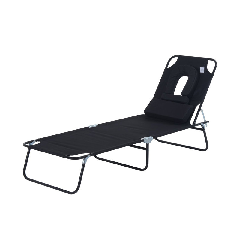 Alaia 187cm Long Reclining Single Chaise with Cushions, Black