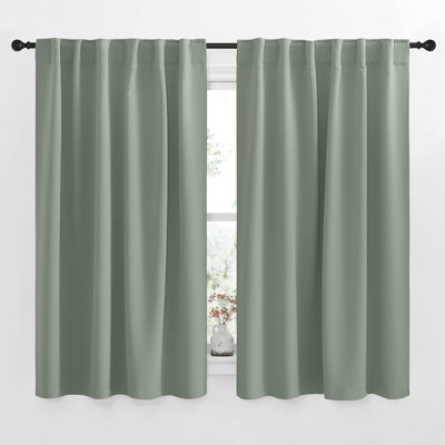 Blackout Curtain Light & Noise Reducing Room Darkening Drapes for Bedroom/Living Room/Kitchen, 2 Pieces