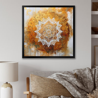 Mandala blanc et or VI sur toile