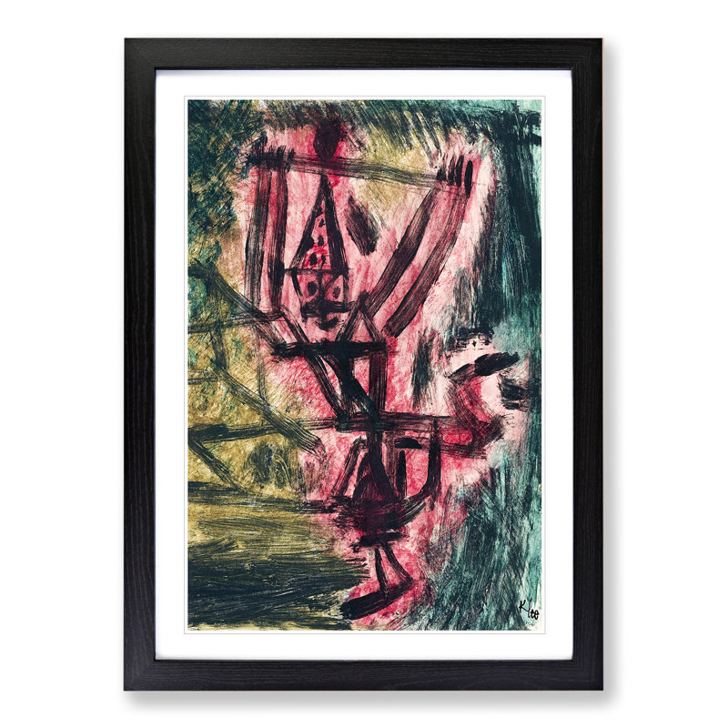 Fire Clown by Paul Klee - Picture Frame Painting, 36cm H x 27cm W x 2cm D, Black Framed