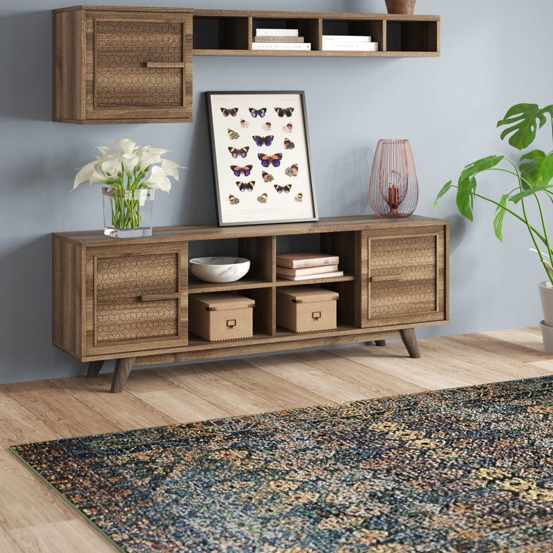 Eligah Unfinished Entertainment Centre for TVs up to 60", Walnut