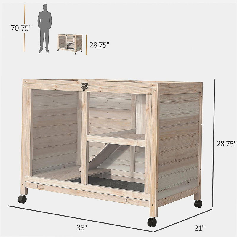 Cage à lapin, petit clapier à lapin, maison pour animaux spacieuse, Naturel