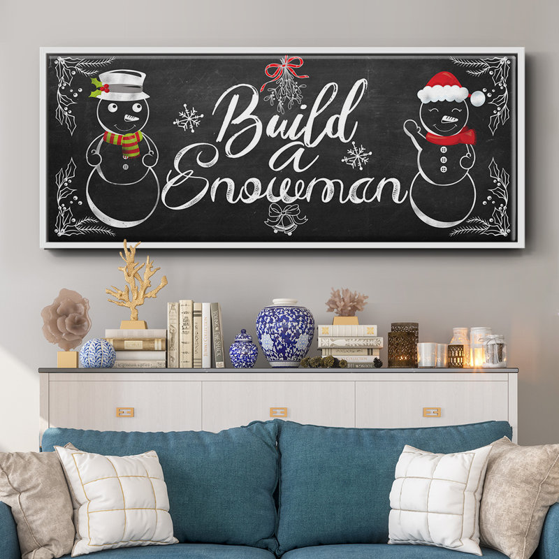 Build a Snowman- Framed Canvas