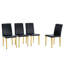 Ensemble de 4 chaises à dossier en cuir d'unité centrale avec pieds en métal doré - une paire parfaite pour les chaises seulement-476900280-476900292