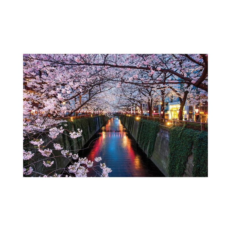 Nakameguro Cherry Blossom Festival at Night, Tokyo, Japan 1 Piece Wrapped Canvas Wall Art