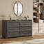 Commode double 6 tiroirs l 56,4 po avec poignées en métal doré-780037541