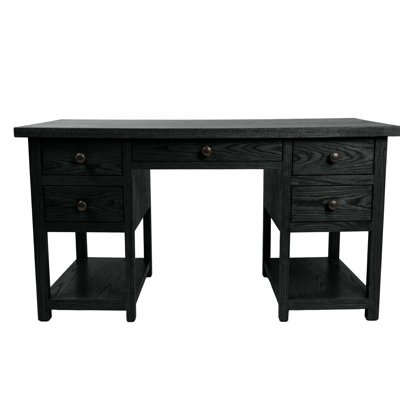 Bureau d'ordinateur en chêne massif Modern