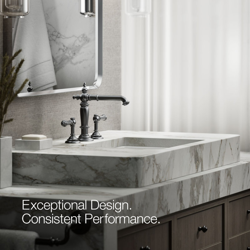 Artifacts® Widespread Bathroom Faucet with Drain Assembly, Matte Black