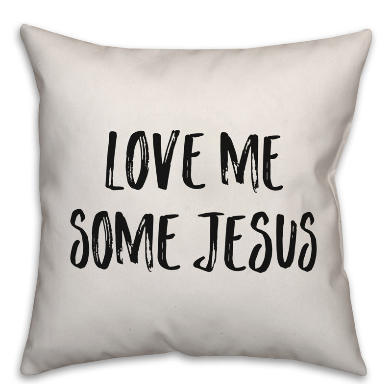 Coussin "Love Me Some Jesus", 16 po x 1 po