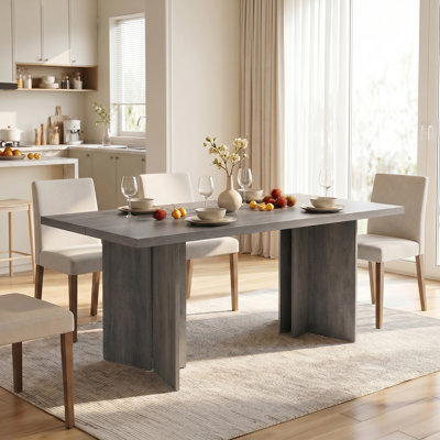 Alyria 70.87" 8 Person Wooden Rectangular Dining Table