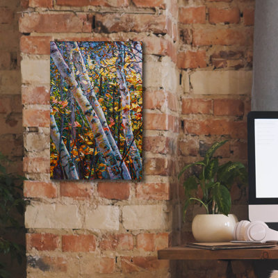 Birches' by Joanne Towers, Canvas Wall Art