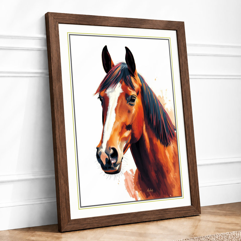 Noble Steed Modern - Framed Print, Walnut, A4 - 29.7 x 21.0 cm