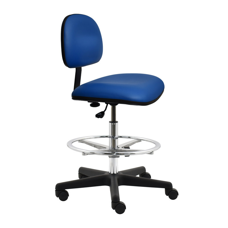 Alin Vinyl Drafting Chair, Blue