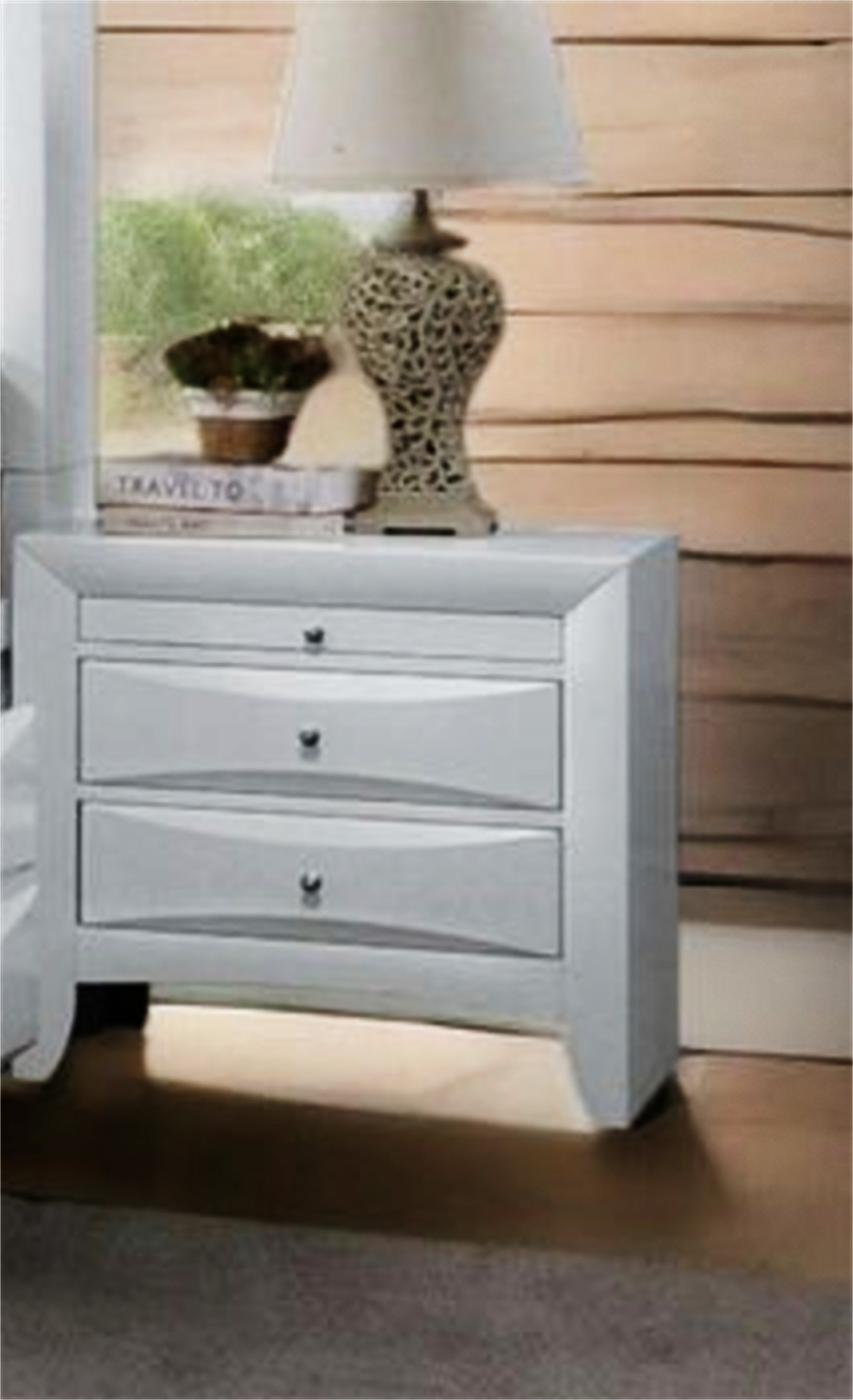 Ireland Nightstand | 2 Drawers | Bone White | Carved Details main image 0