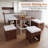 Extendable Breakfast Nook Table Set with Storage Benches & Stools, 6-Piece Corner Dining Table Set-175091332-175091331-175091329