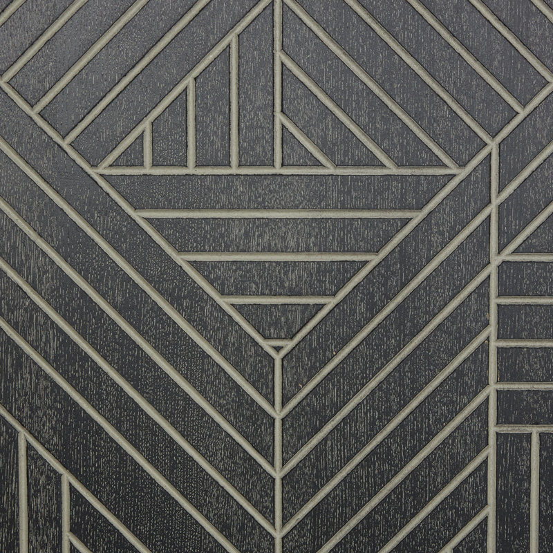Wood Linear Geometric Black Wall Decor