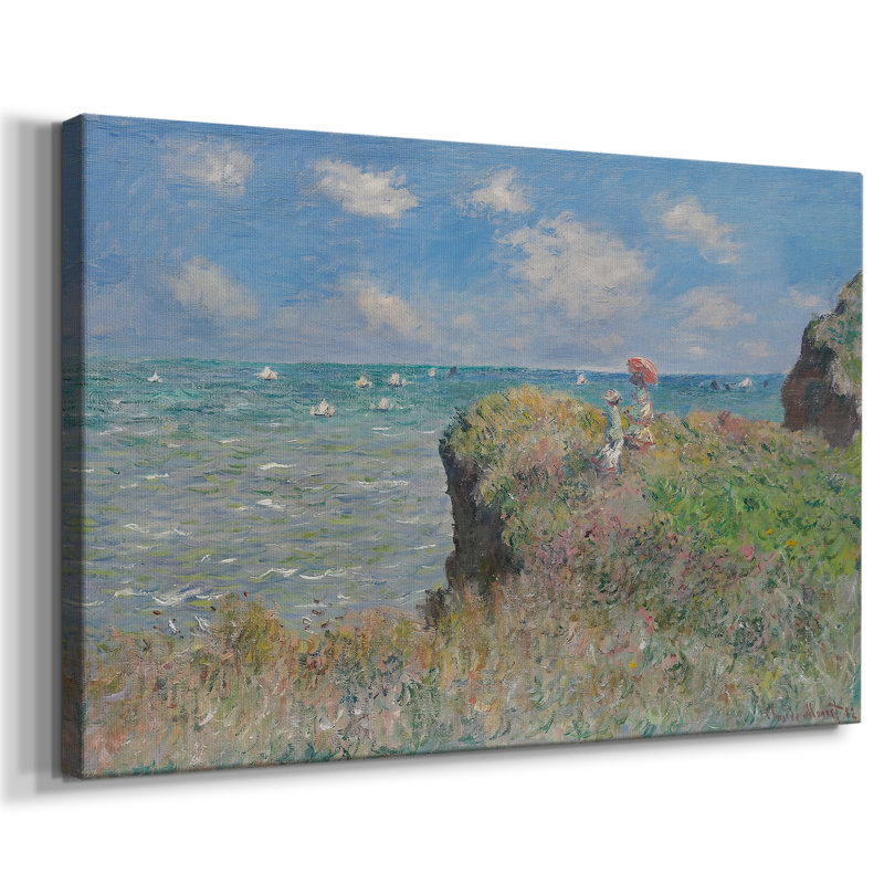 Cliff Walk at Pourville-Claude Monet-Gallery Wrapped Canvas-1882, 18 x 27