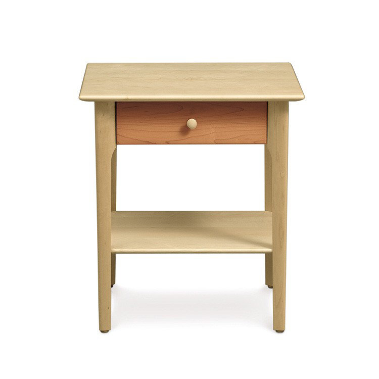 Sarah 1 - Drawer Solid Wood Nightstand, Maple and Cherry, 24"