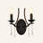 2 - Light Black Wall Sconce with Crystal Accents