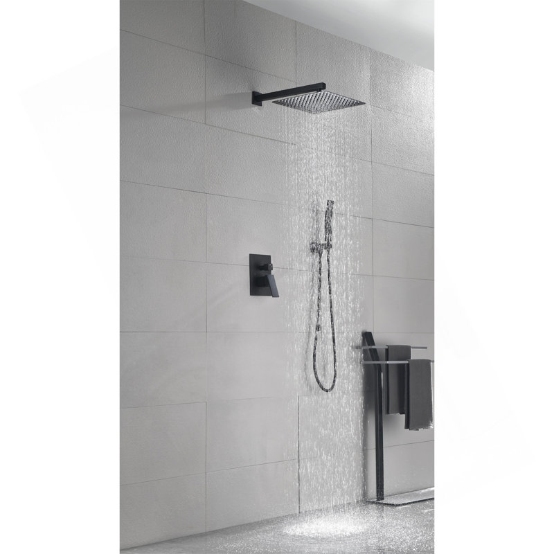 Ensemble de douche mural 10 po, Noir mat