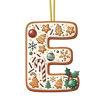 Christmas Tree Decoration 2D Acrylic Decoration Letter Pendant With 26 Letters Christmas Hanging Decoration DIY Crafts Christmas Home Decoration
