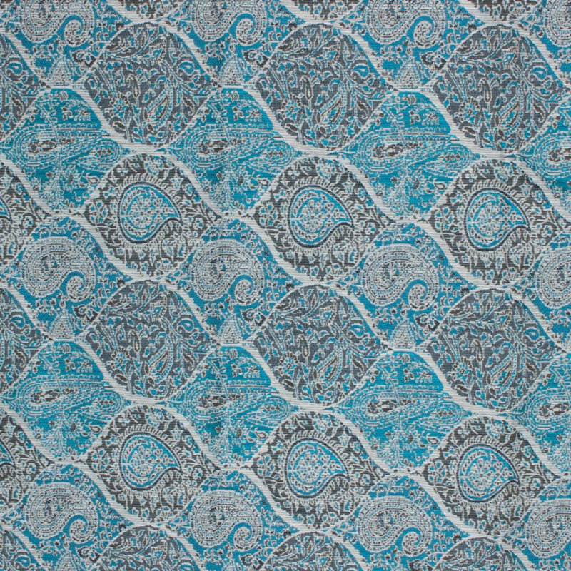 Tissu de motif cachemire bridlewood Suite, Bleu sarcelle