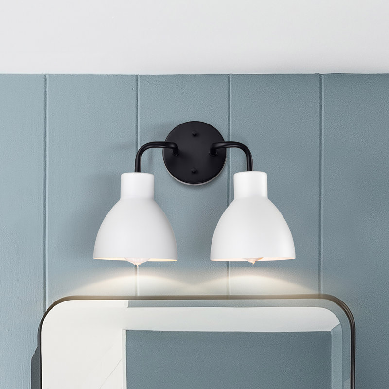 Éclairage pour salle de bain à 2 lumières à intensité variable noir mat Florian