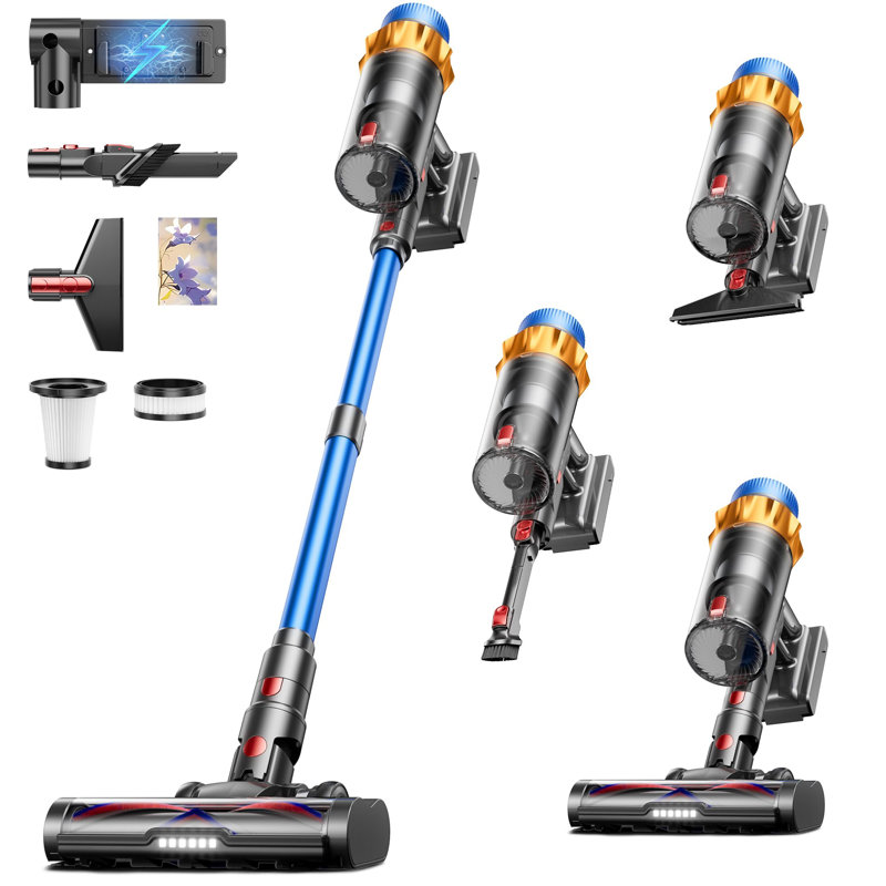 600W Cordless Vacuum Cleaner With 70 Mins Runtime, 50KPA Suction Self-Standing Stick Vacuum For Hardwood Floor & Carpet Pet Hair, Wall Mount Charging & Aromatherapy