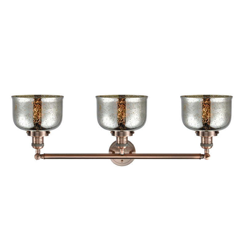 Éclairage pour salle de bain 3 lumières Hanif, DEL, Cuivre antique