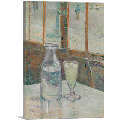 «Cafe Table With Absinthe 1887» par Vincent Van Gogh, peinture sur toile tendue