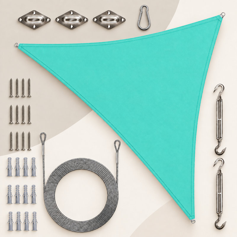 Toile d'ombrage triangulaire, 16 pi x 16 pi, Turquoise