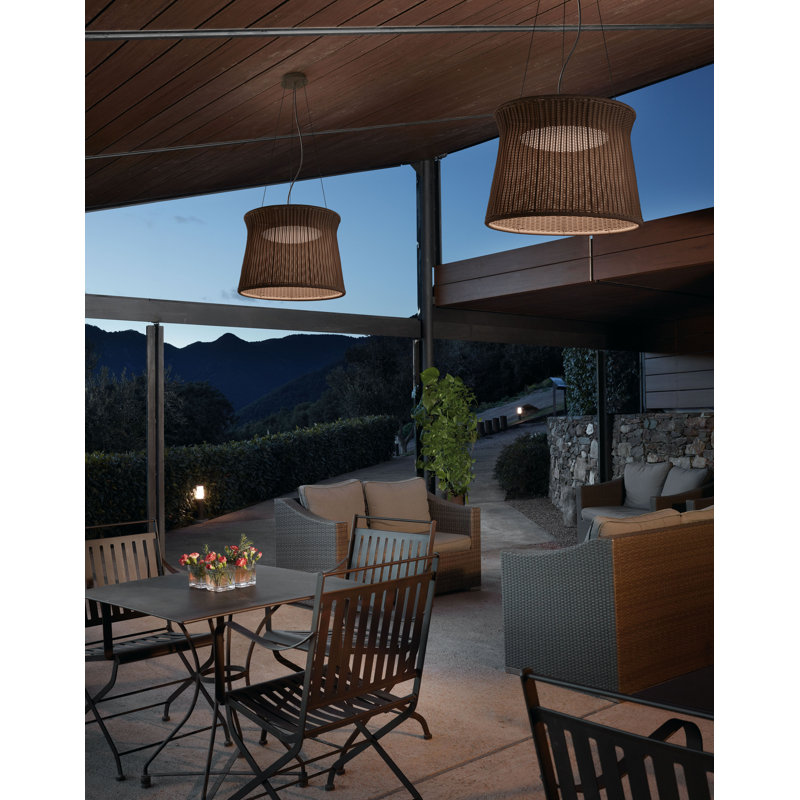 Luminaire suspendu cylindrique à 1 lumière Syra, Graphite brun