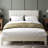 Queen Size Wood Bed Frame With Velvet Upholstered Headboard, Platform Bed Frame With Strong Wooden Slats