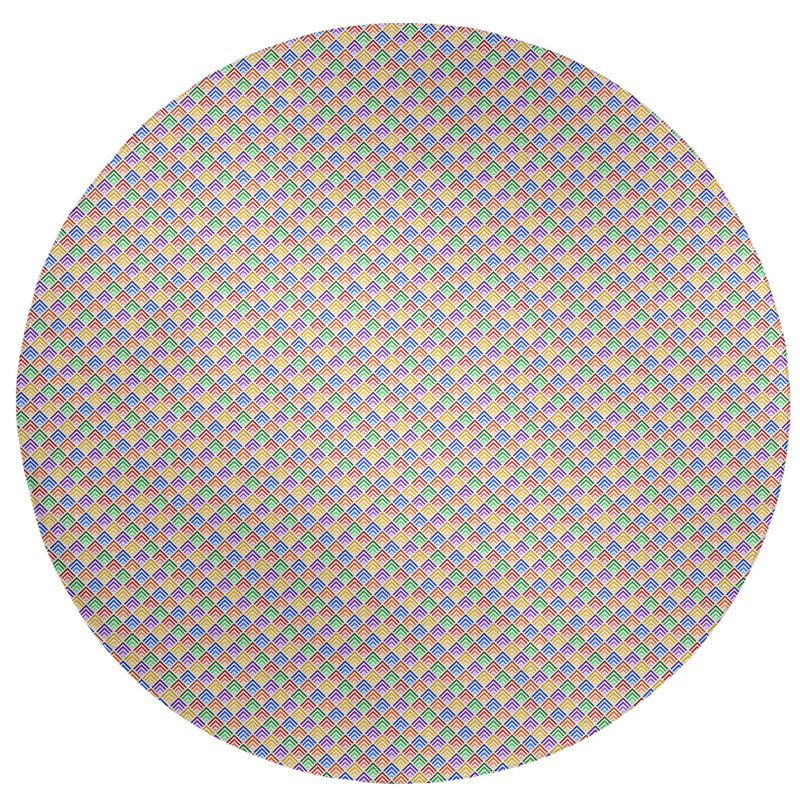 Chenille Geometric Indoor Rug, Round 5'