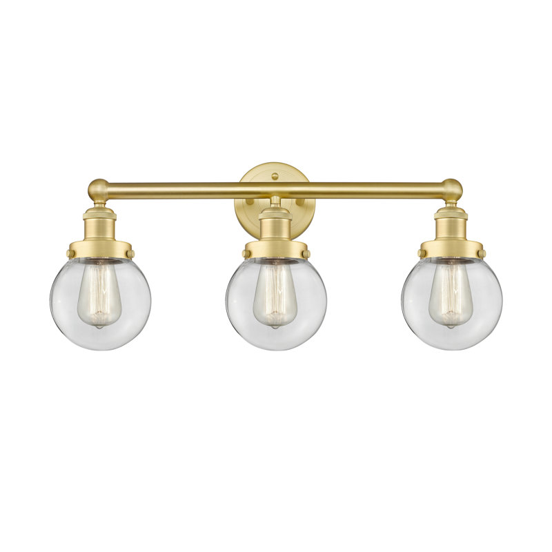 Alphonsa 3 - Light Dimmable Vanity Light, Clear, Satin Gold