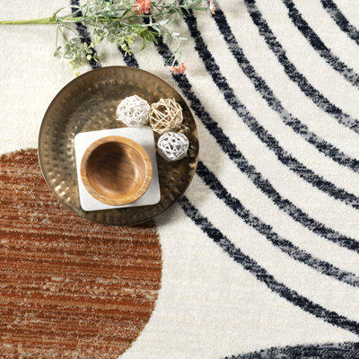 Bevin Abstract Sky Fringe Area Rug